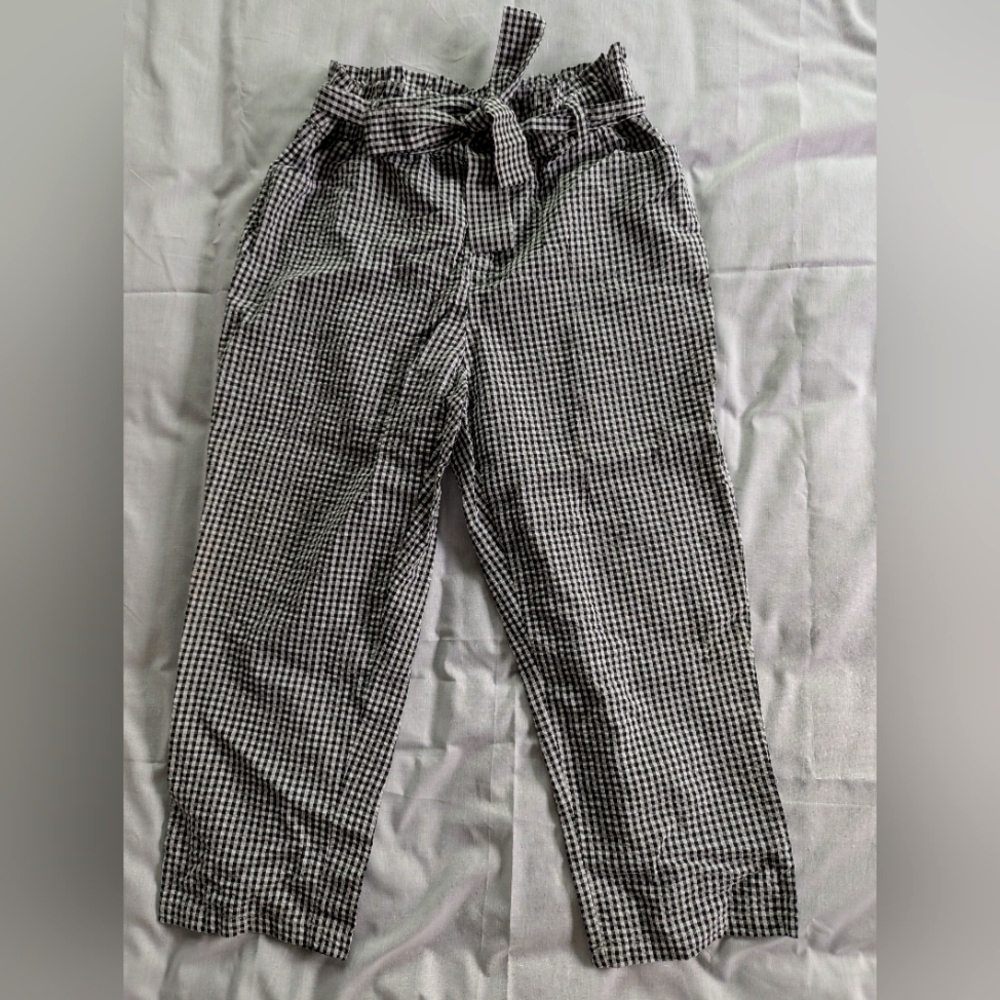 Black and white checkered ankle pant